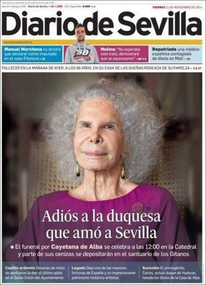 Portadas muerte duquesa de Alba: así la despiden los medios