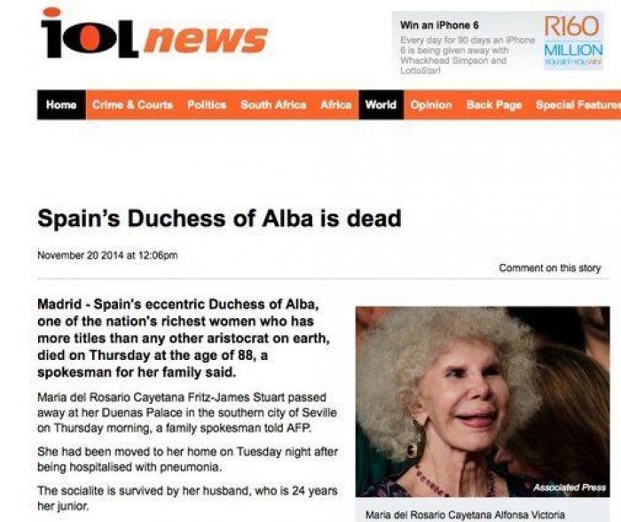 Portadas muerte duquesa de Alba: así la despiden los medios