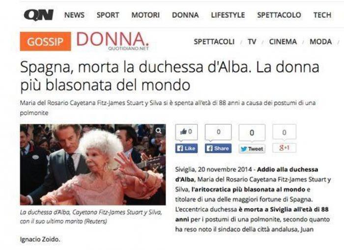 Portadas muerte duquesa de Alba: así la despiden los medios