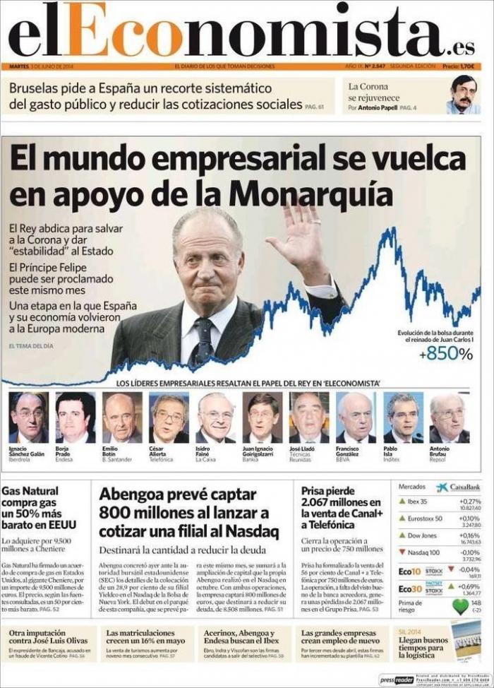 La abdicación del rey en las portadas de los periódicos (FOTOS)