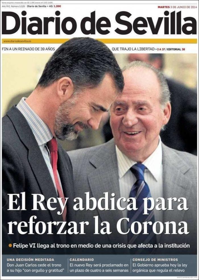 La abdicación del rey en las portadas de los periódicos (FOTOS)