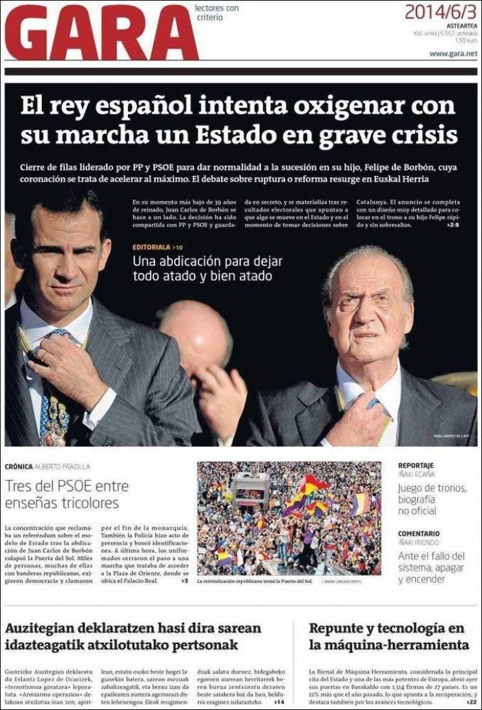 La abdicación del rey en las portadas de los periódicos (FOTOS)