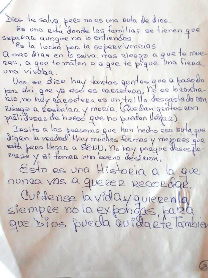 "Es una ruta en la que solo Dios te salva, pero no es una ruta de Dios"