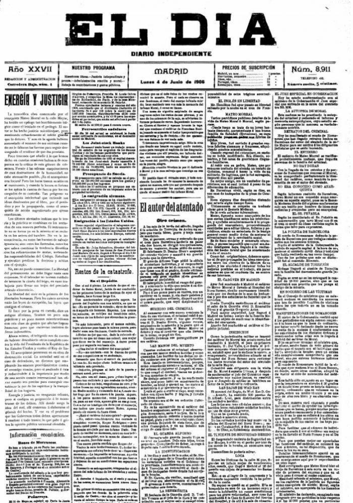 El día que Mateo Morral intentó matar a Alfonso XIII