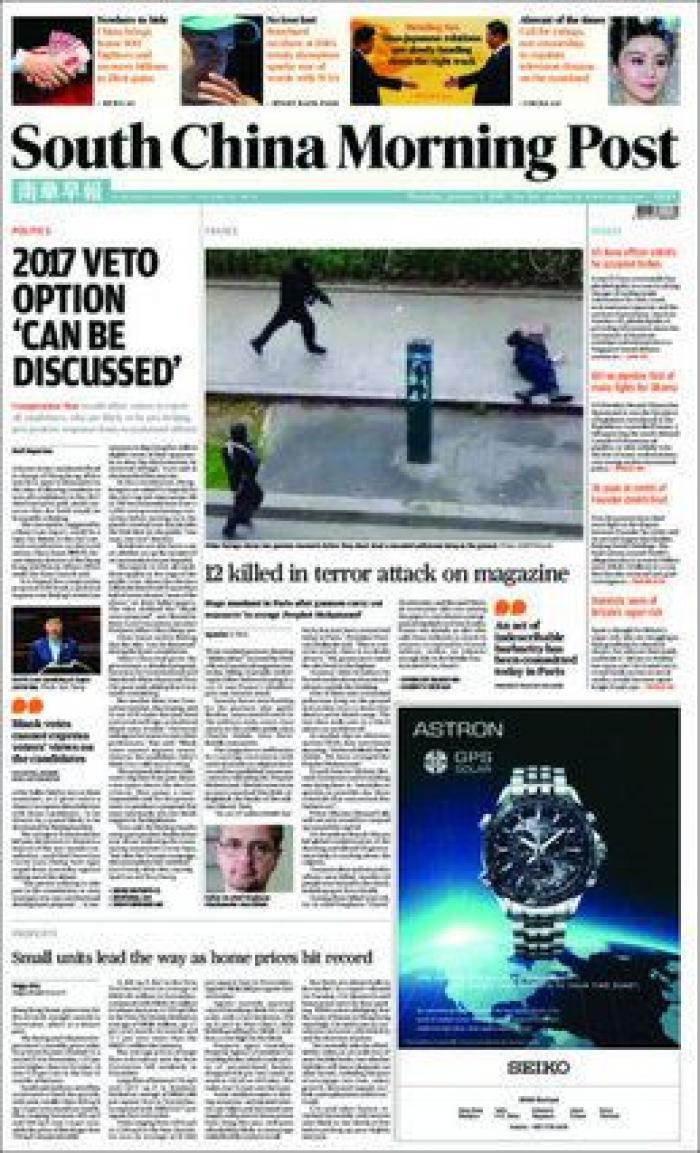 'Charlie Hebdo' caricaturiza a Erdogan en calzoncillos mientras levanta la túnica a una mujer musulmana