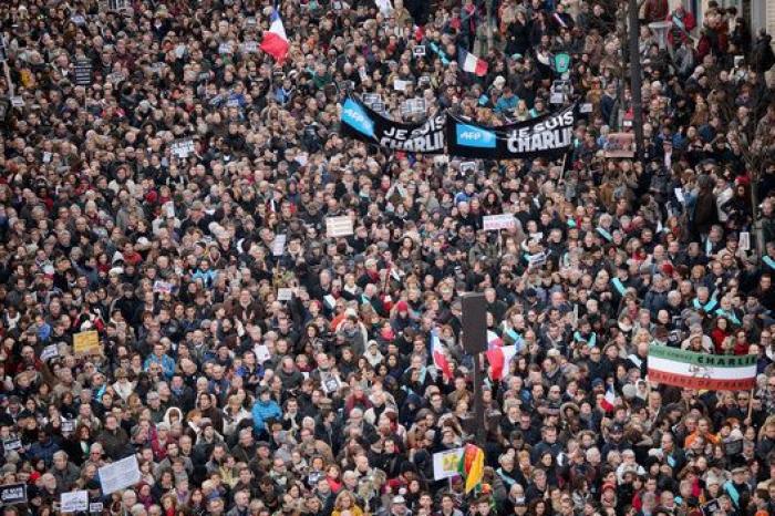 Imágenes aéreas de la marcha de París que dan una idea de su dimensión