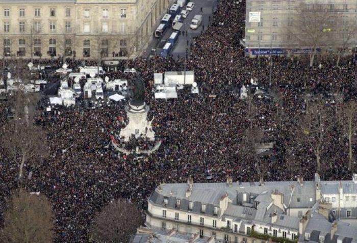 Imágenes aéreas de la marcha de París que dan una idea de su dimensión