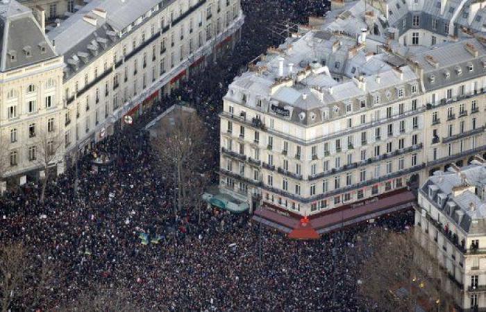 Imágenes aéreas de la marcha de París que dan una idea de su dimensión