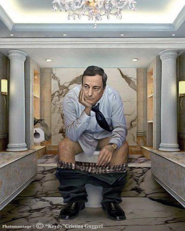 La artista italiana Cristina Guggeri imagina a los poderosos en el baño