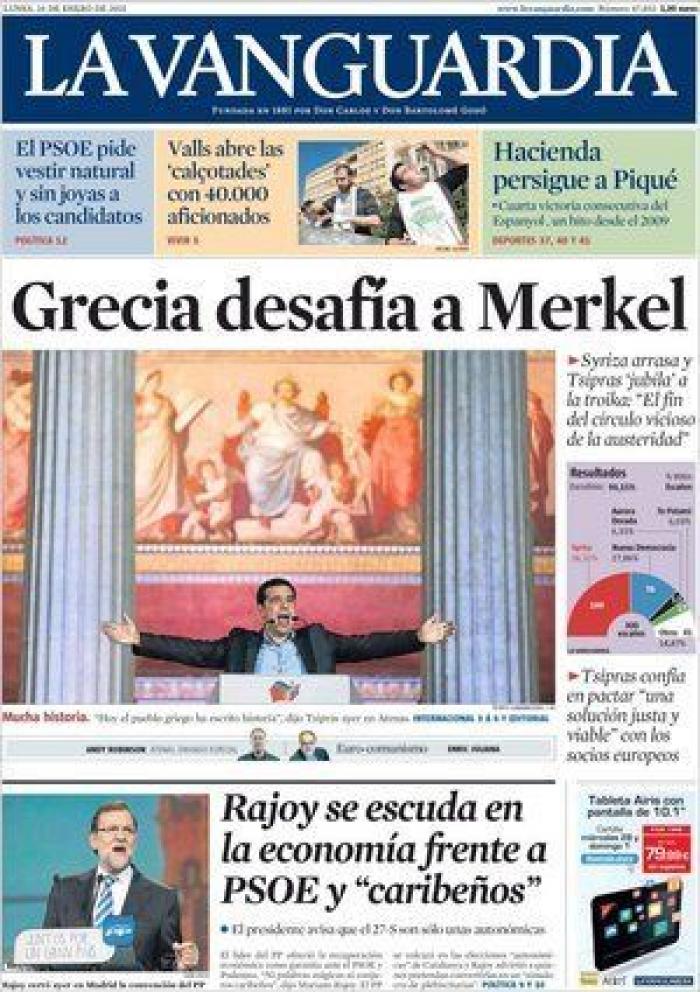 "DesGrecia" y otras portadas sobre la victoria de Syriza en Grecia