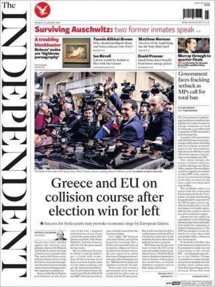 "DesGrecia" y otras portadas sobre la victoria de Syriza en Grecia