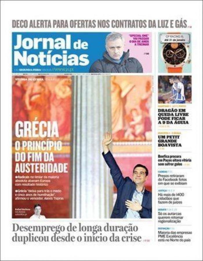 "DesGrecia" y otras portadas sobre la victoria de Syriza en Grecia
