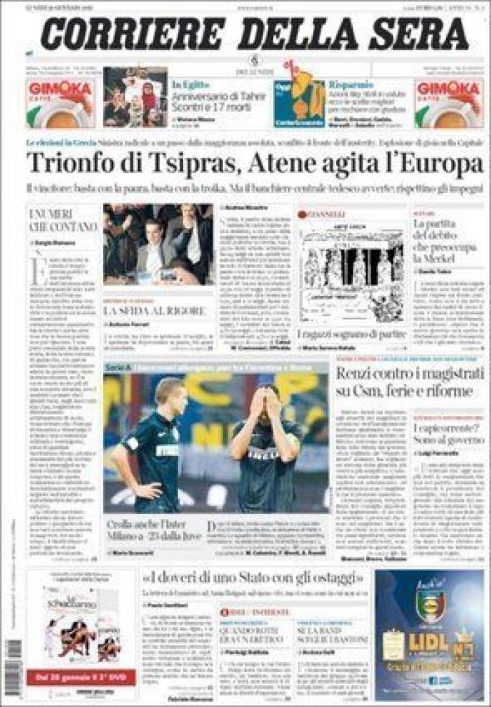 "DesGrecia" y otras portadas sobre la victoria de Syriza en Grecia