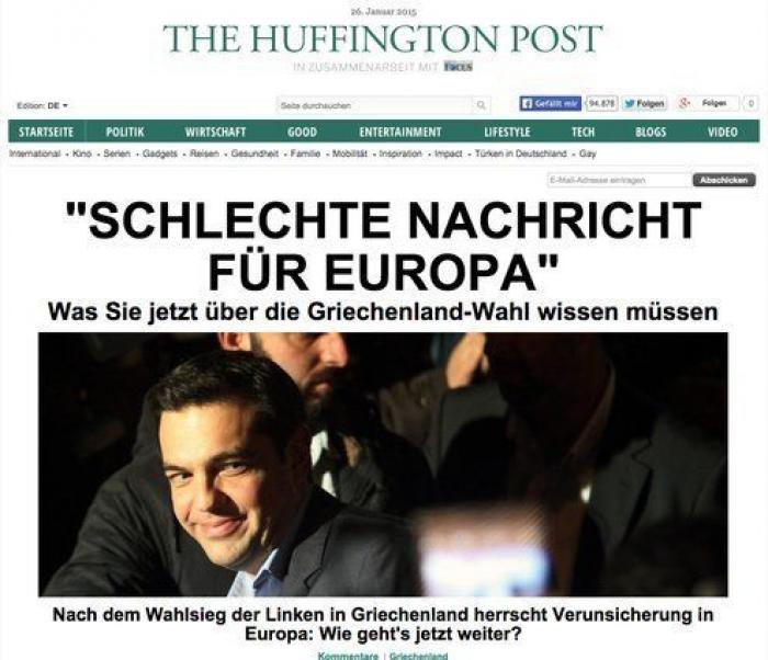 "DesGrecia" y otras portadas sobre la victoria de Syriza en Grecia