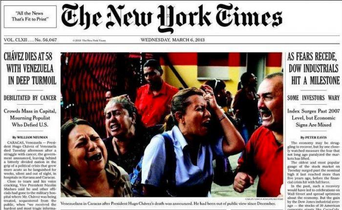Muerte de Chávez en la prensa internacional: portadas y obituarios (FOTOS)