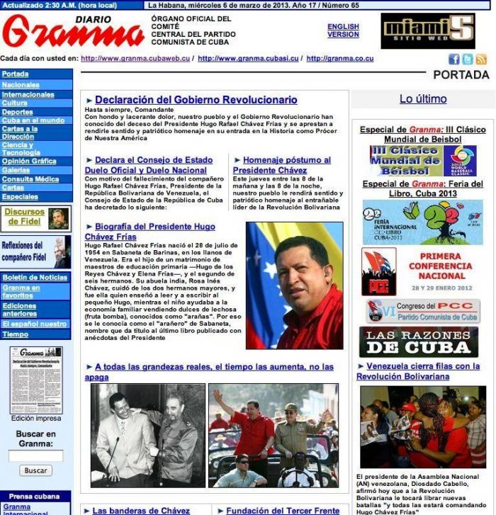 Muerte de Chávez en la prensa internacional: portadas y obituarios (FOTOS)