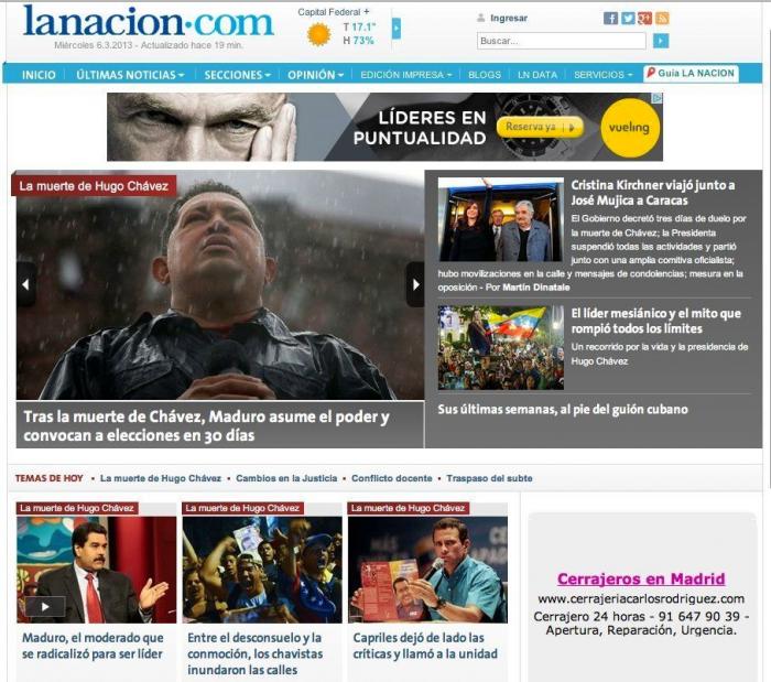 Muerte de Chávez en la prensa internacional: portadas y obituarios (FOTOS)