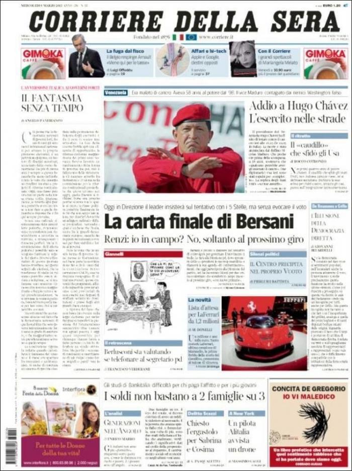 Muerte de Chávez en la prensa internacional: portadas y obituarios (FOTOS)