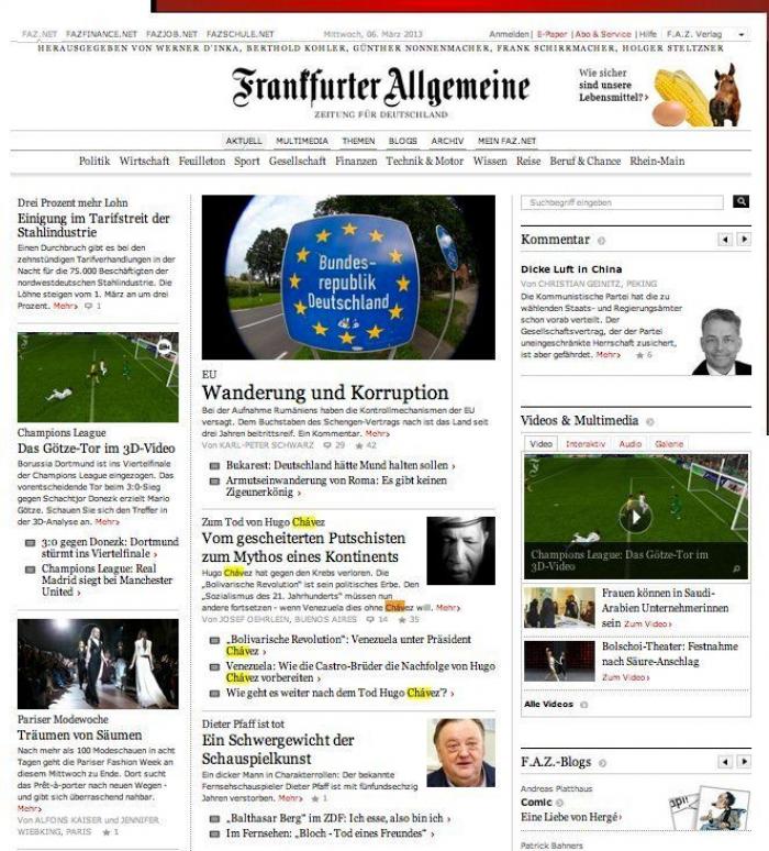 Muerte de Chávez en la prensa internacional: portadas y obituarios (FOTOS)