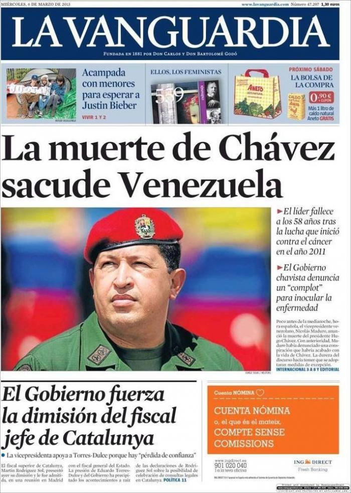 Así ve la prensa nacional la muerte de Hugo Chávez (FOTOS)