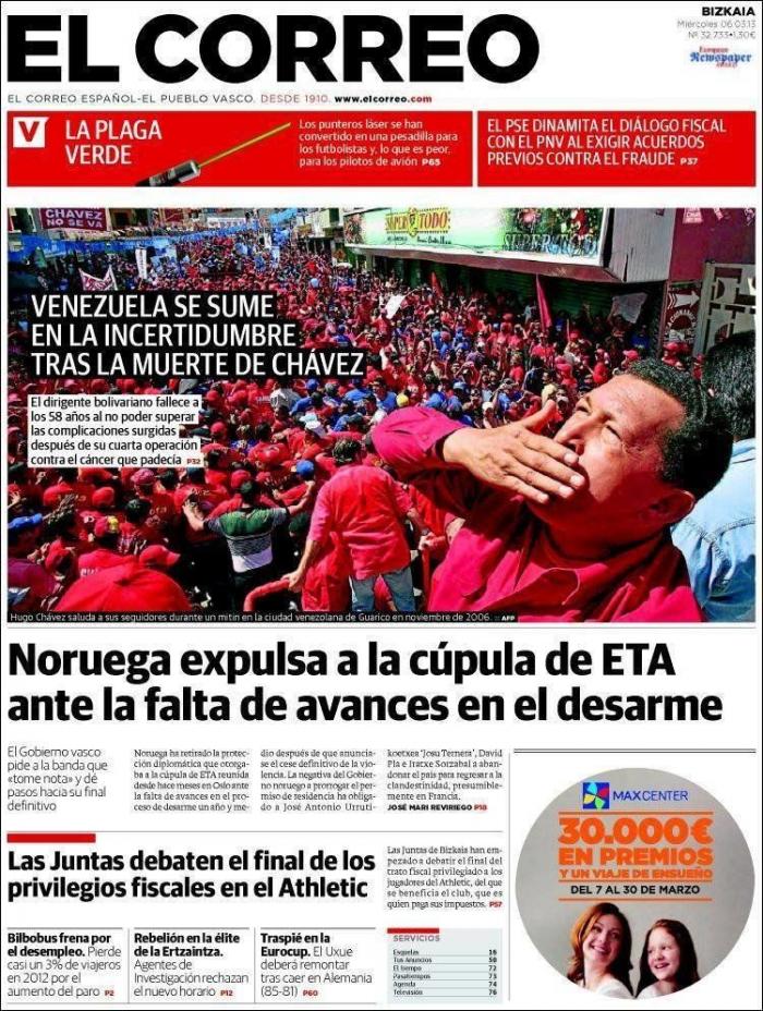 Así ve la prensa nacional la muerte de Hugo Chávez (FOTOS)