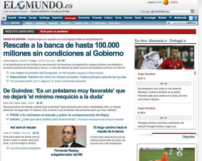 Recordatorio para Rajoy: las portadas del rescate