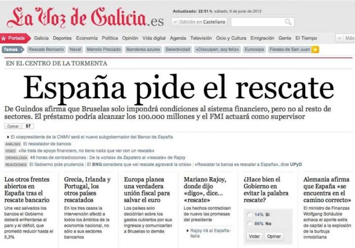 Recordatorio para Rajoy: las portadas del rescate