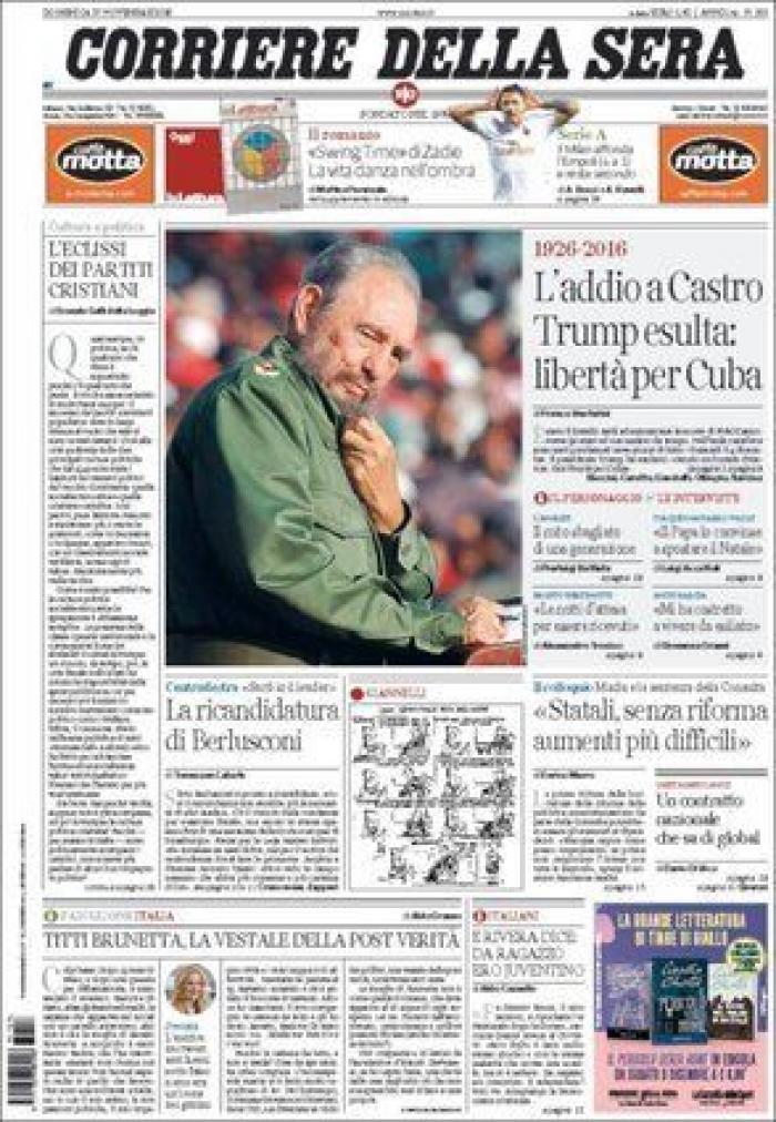 La muerte de Fidel, en los periódicos