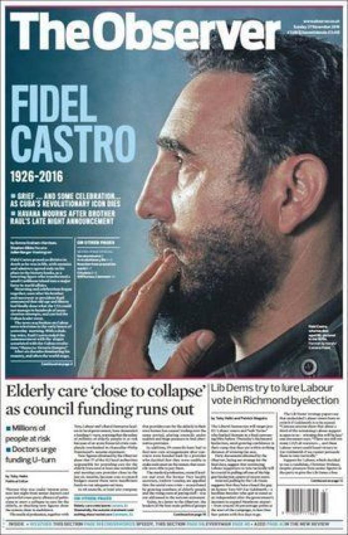La muerte de Fidel, en los periódicos