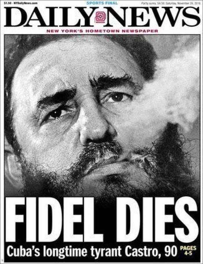 La muerte de Fidel, en los periódicos