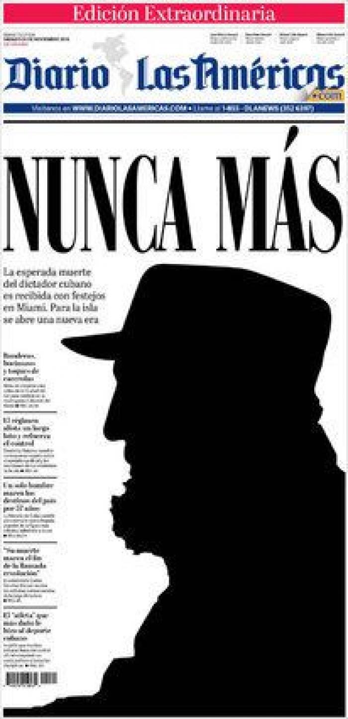 La muerte de Fidel, en los periódicos