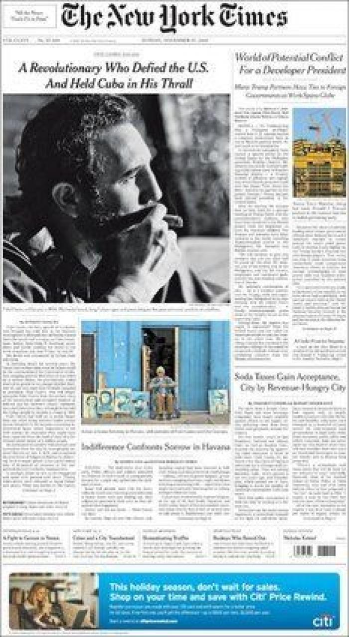 La muerte de Fidel, en los periódicos