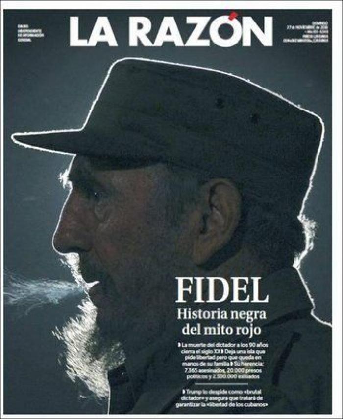La muerte de Fidel, en los periódicos