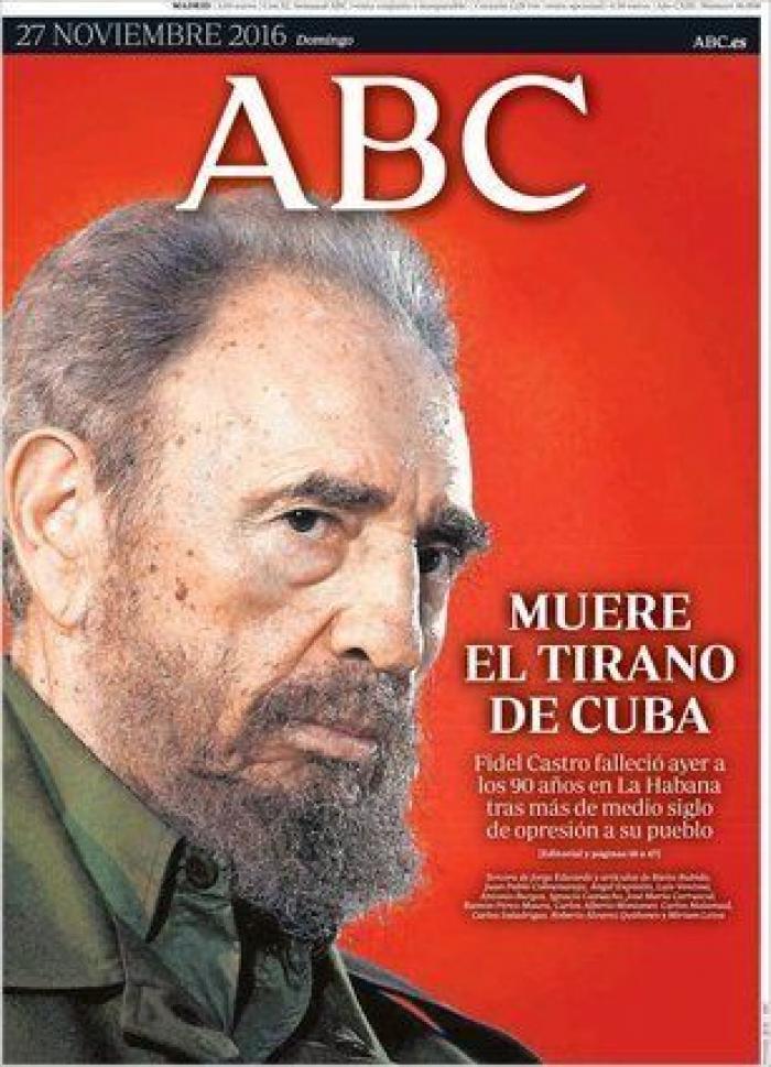 La muerte de Fidel, en los periódicos
