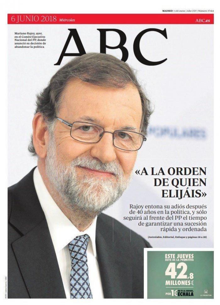 El vacío que deja Rajoy en el PP protagoniza las portadas de este miércoles