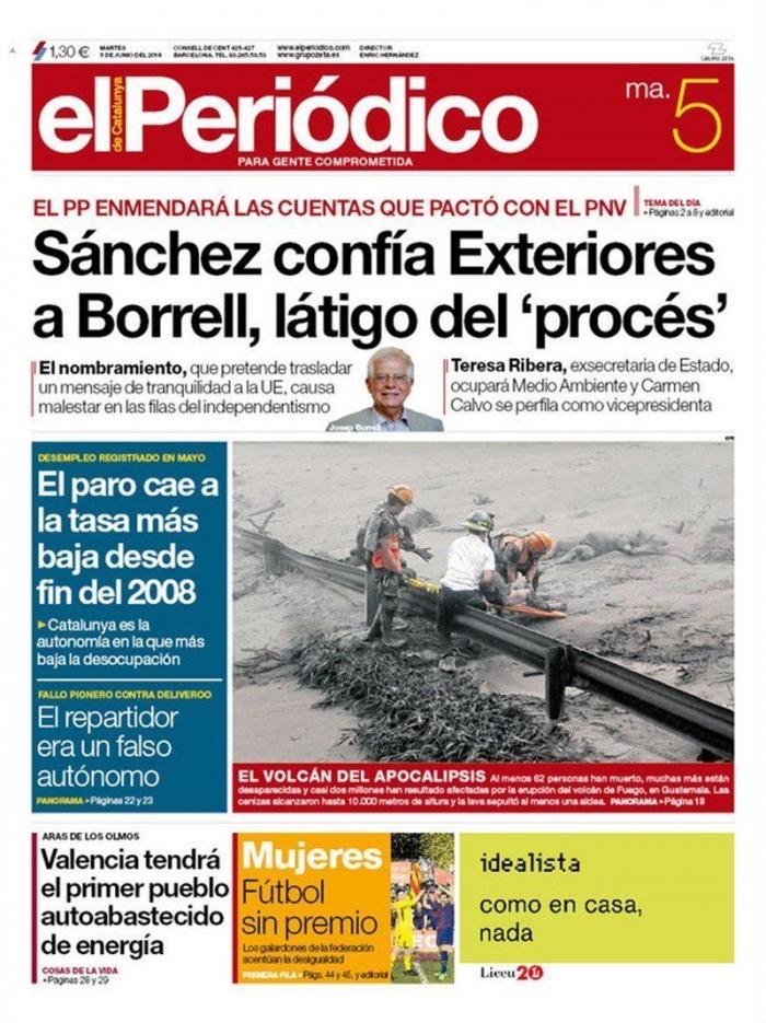 Borrel en Exteriores (y el cabreo independentista por ello) copa las portadas