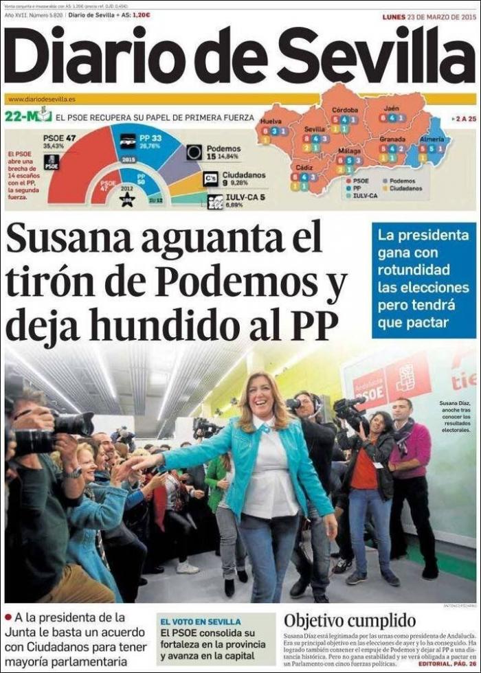 Las portadas de la victoria del PSOE en Andalucía
