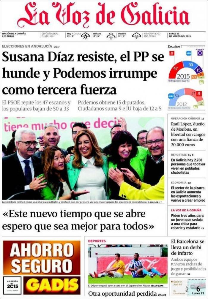 Las portadas de la victoria del PSOE en Andalucía