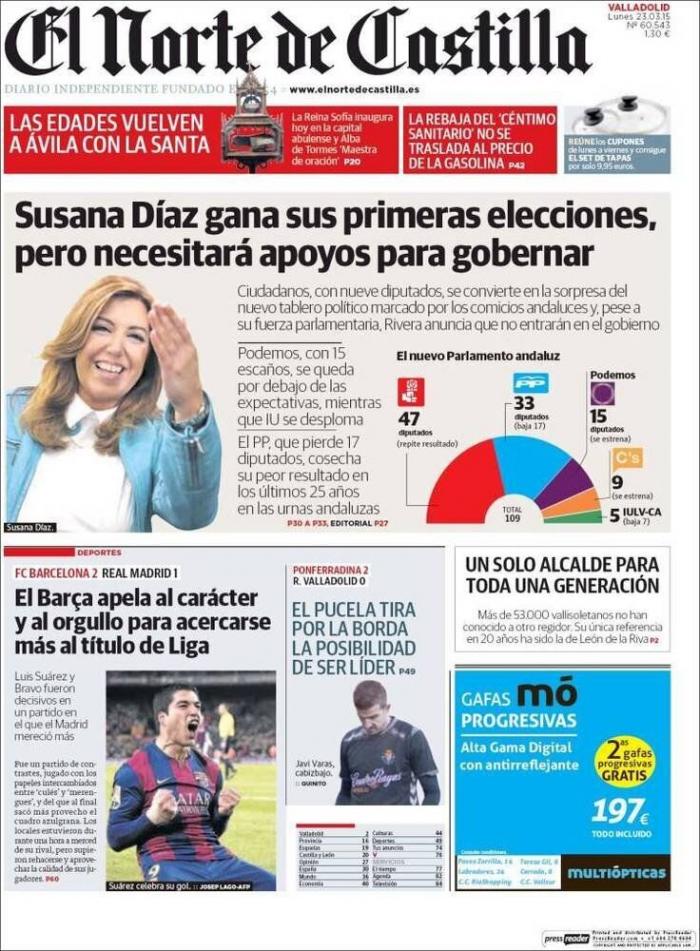 Las portadas de la victoria del PSOE en Andalucía