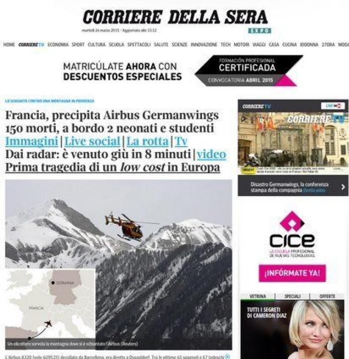 El accidente, en todas las portadas mundiales (FOTOS)