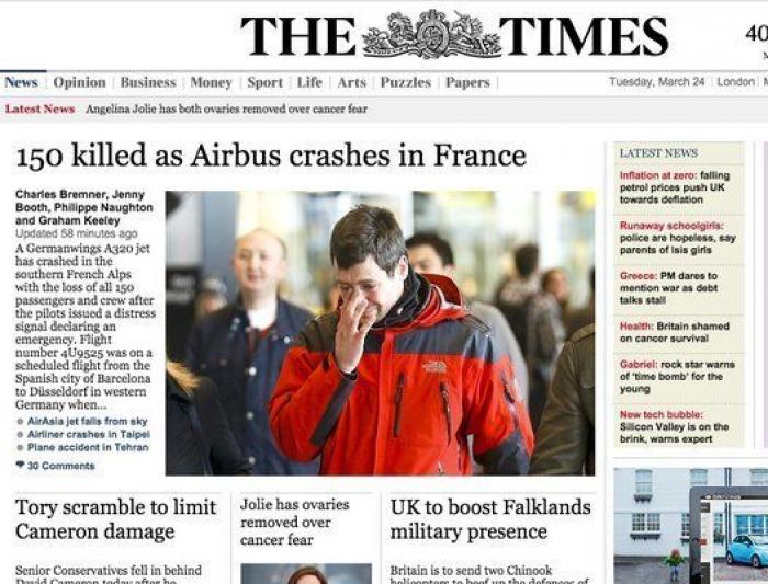 El accidente, en todas las portadas mundiales (FOTOS)