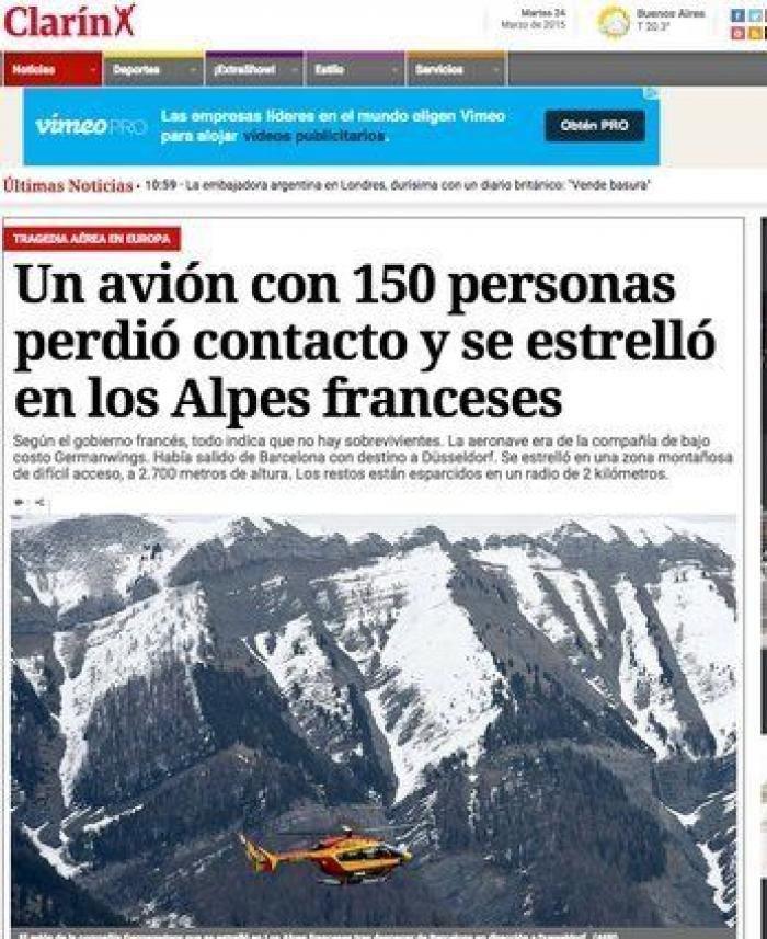 El accidente, en todas las portadas mundiales (FOTOS)