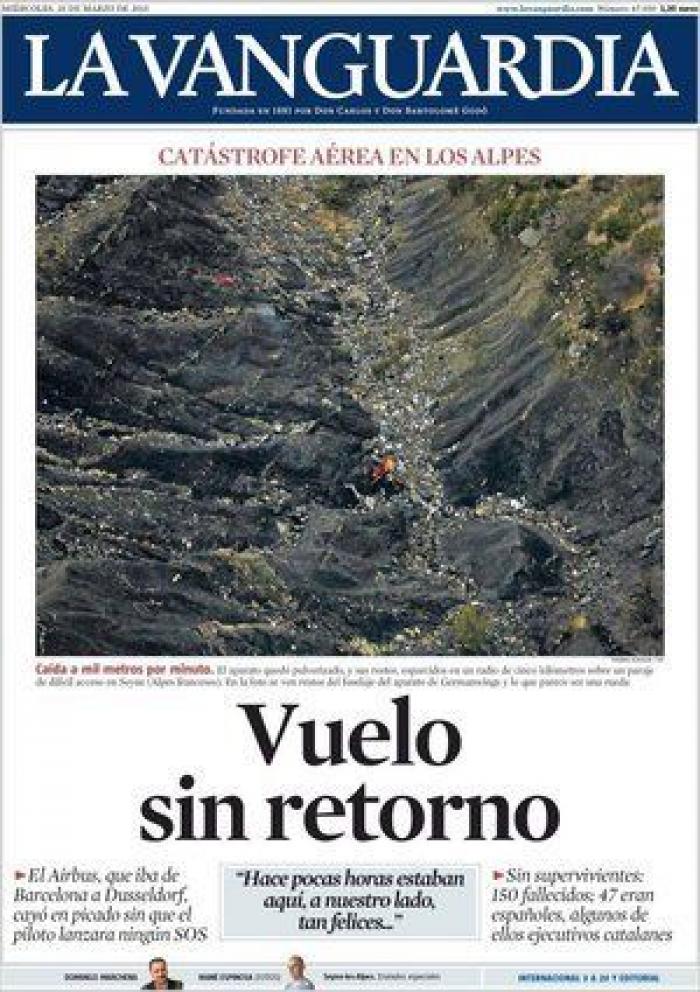 Accidente de Germanwings: las portadas sobre la catástrofe aérea (FOTOS)