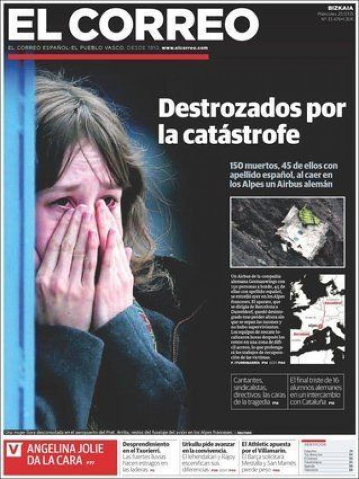 Accidente de Germanwings: las portadas sobre la catástrofe aérea (FOTOS)