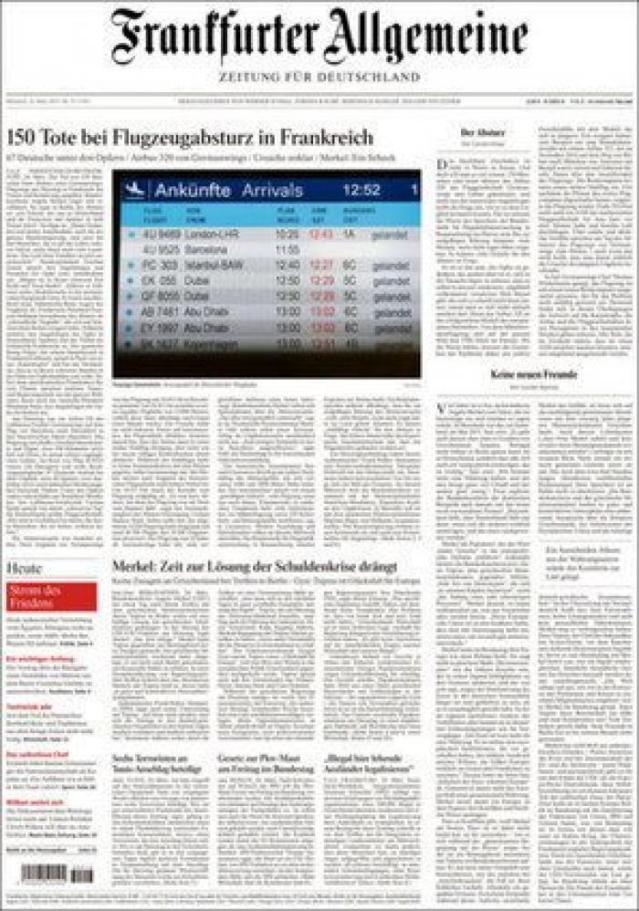 Accidente de Germanwings: las portadas sobre la catástrofe aérea (FOTOS)
