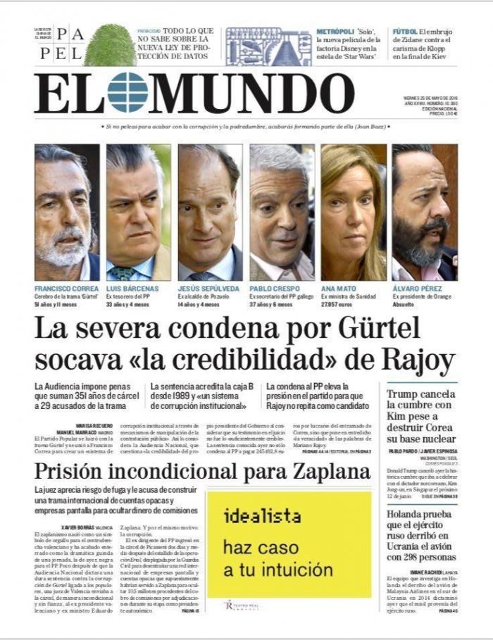 Estas son las portadas del viernes 25 de mayo