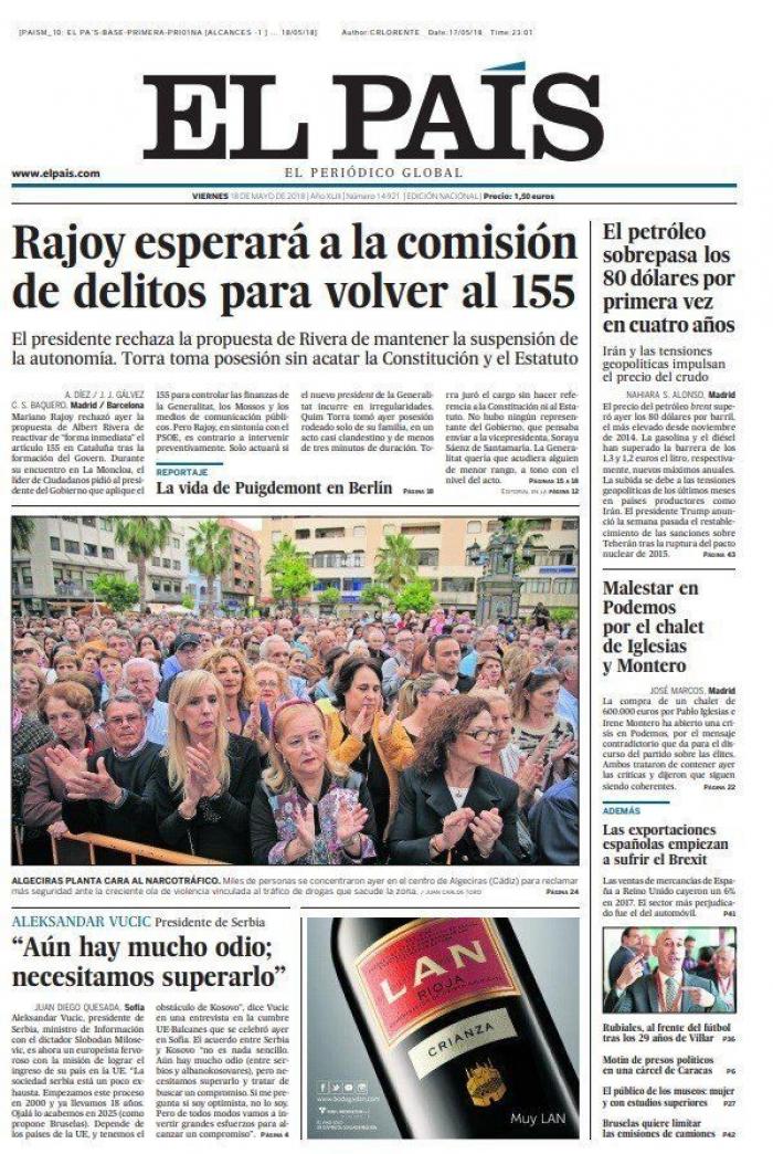 Estas son las portadas del viernes 18 de mayo