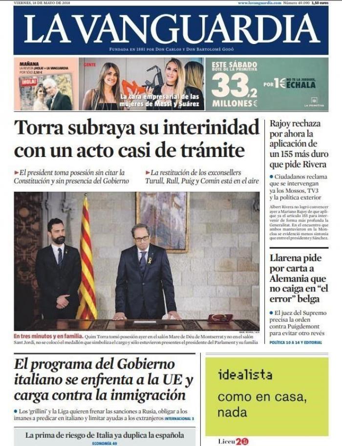 Estas son las portadas del viernes 18 de mayo