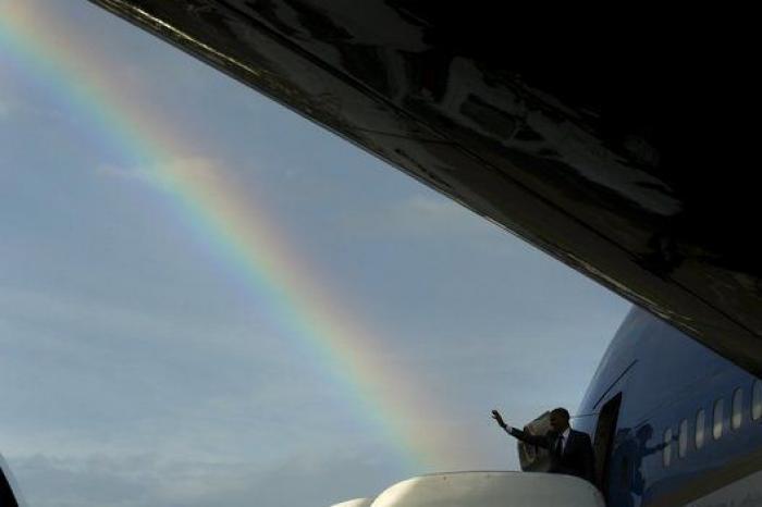 La fotaza de Pete Souza: Barack Obama y el arcoíris