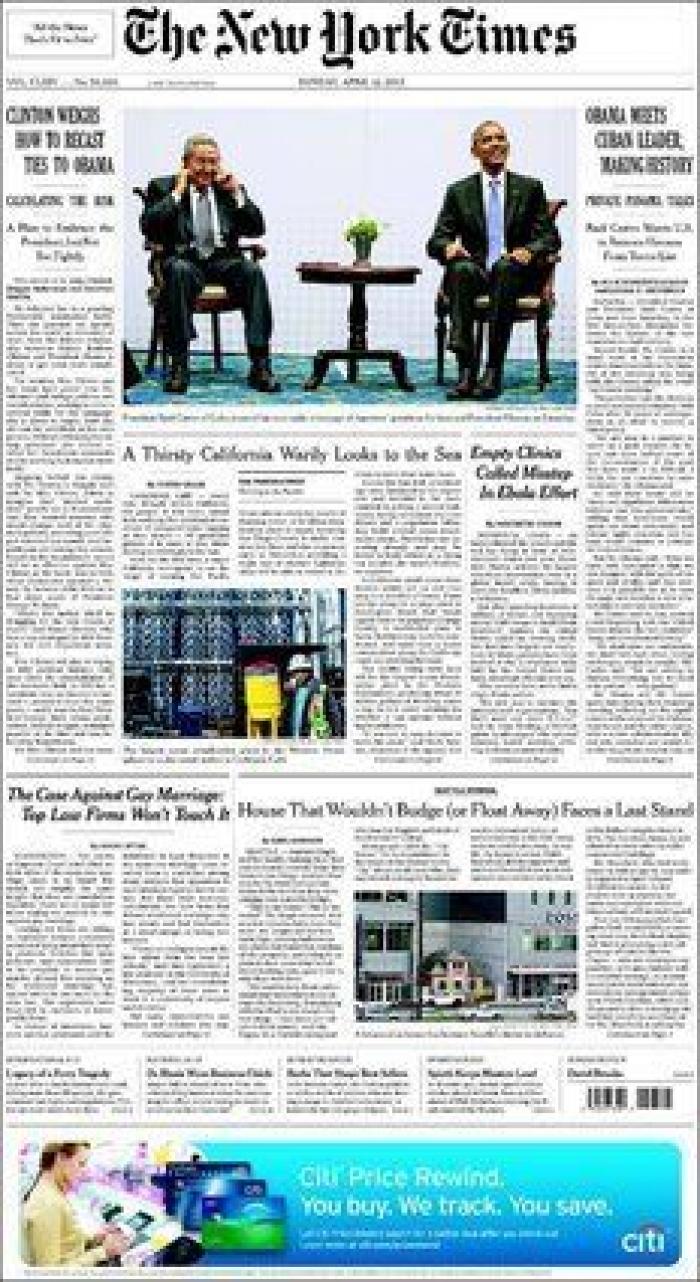 Las portadas tras el encuentro entre Obama y Castro